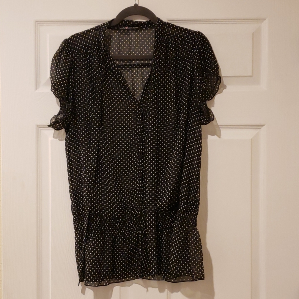 Polka dot peplum top